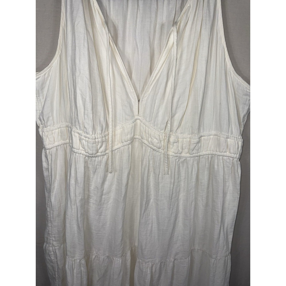 Old navy 3X Cream Cotton Gauze Maxi Dress Boho Sleeveless Tiered Plus Size - Picture 6 of 13